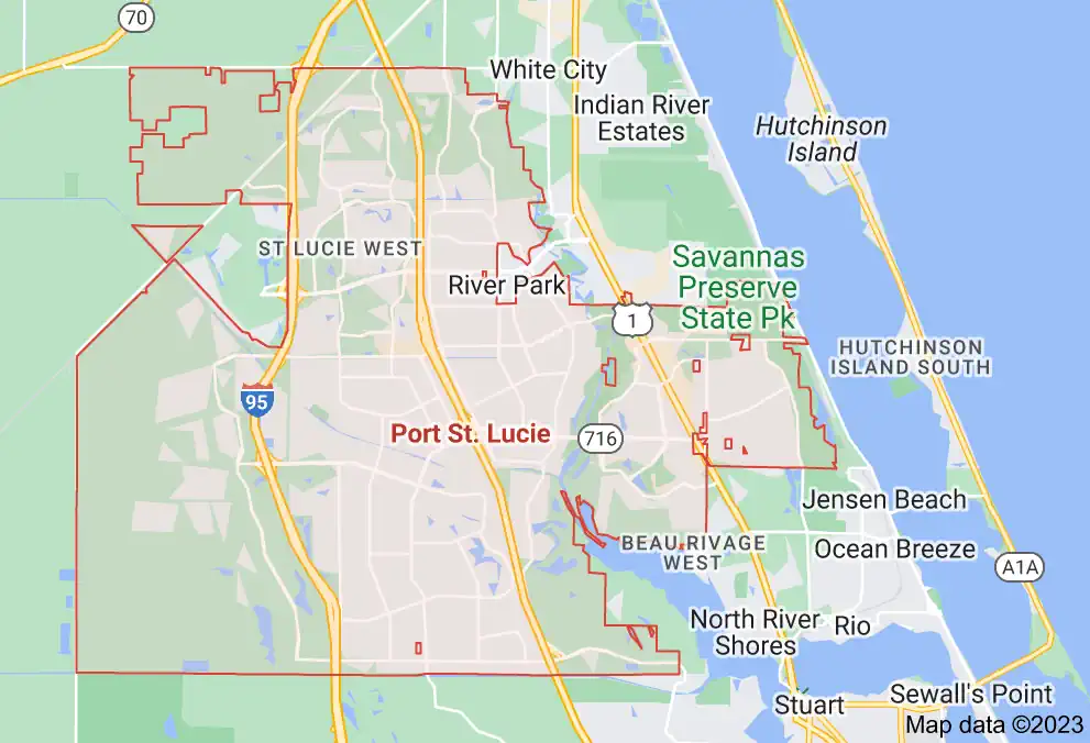 Map of Port St Lucie Florida